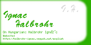 ignac halbrohr business card